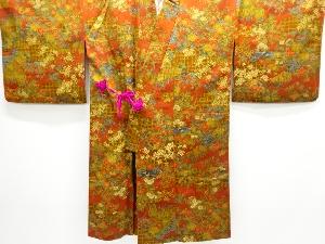 雲取りに草花模様ロング道中着